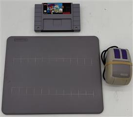 Super Nintendo SNS-016 Mouse and Pad with Mario Paint Cartridge